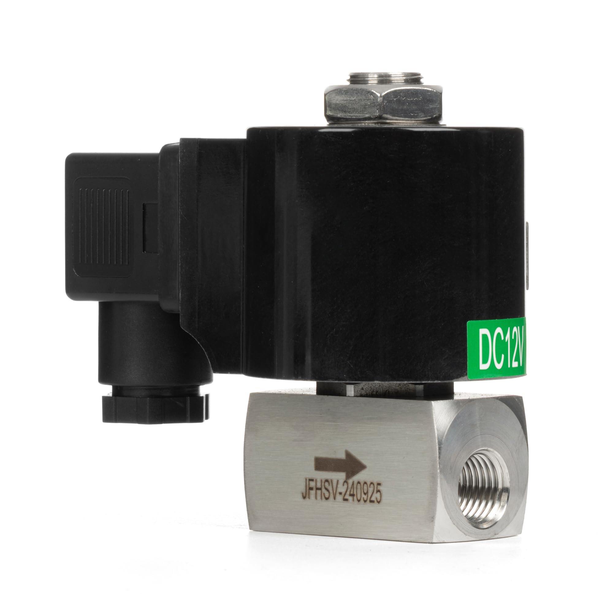 Électrovanne Inox 1/4" NPT Haute Pression 1160 PSI – 24V DC Normalement Fermée