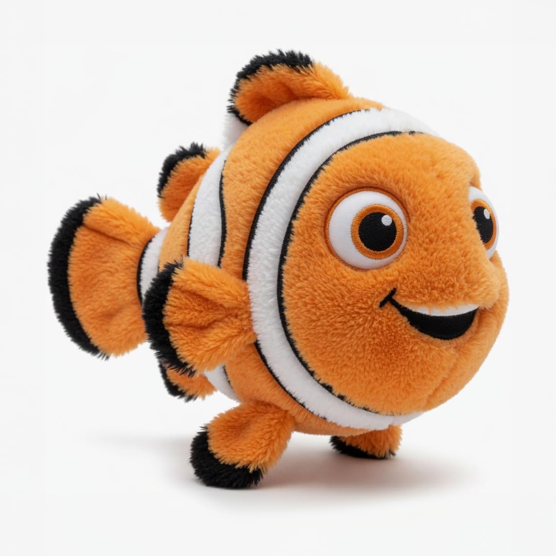 Clown Fish Plush Toy for Kids 20 cm, Soft Sea Animal Stuffed Toy with Plush Fabric for Boys and Girls, Orange-image-29