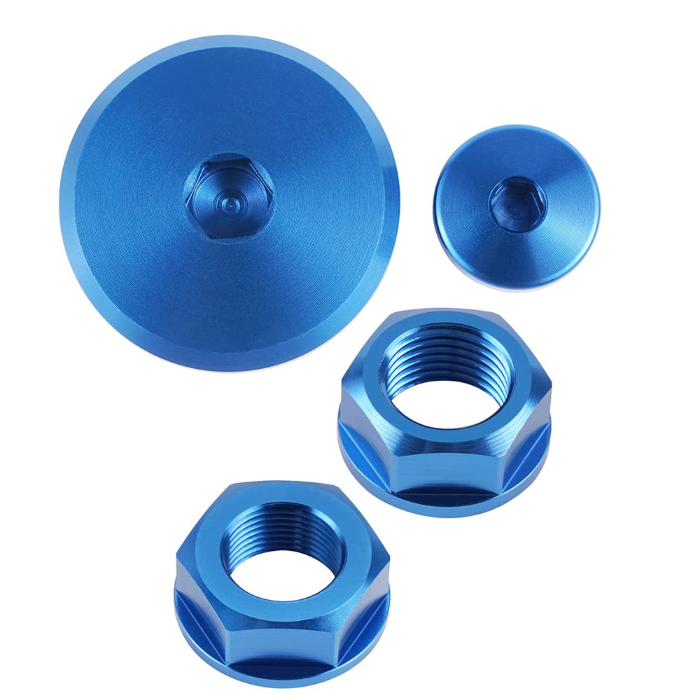 NICECNC Engine Plug Crankcase Cover Plug And Front Rear Wheel Axle Locking Nuts Compatible with Yamaha YZ125 YZ250 YZ250F YZ450F YZ125X YZ250X WR250F WR450F