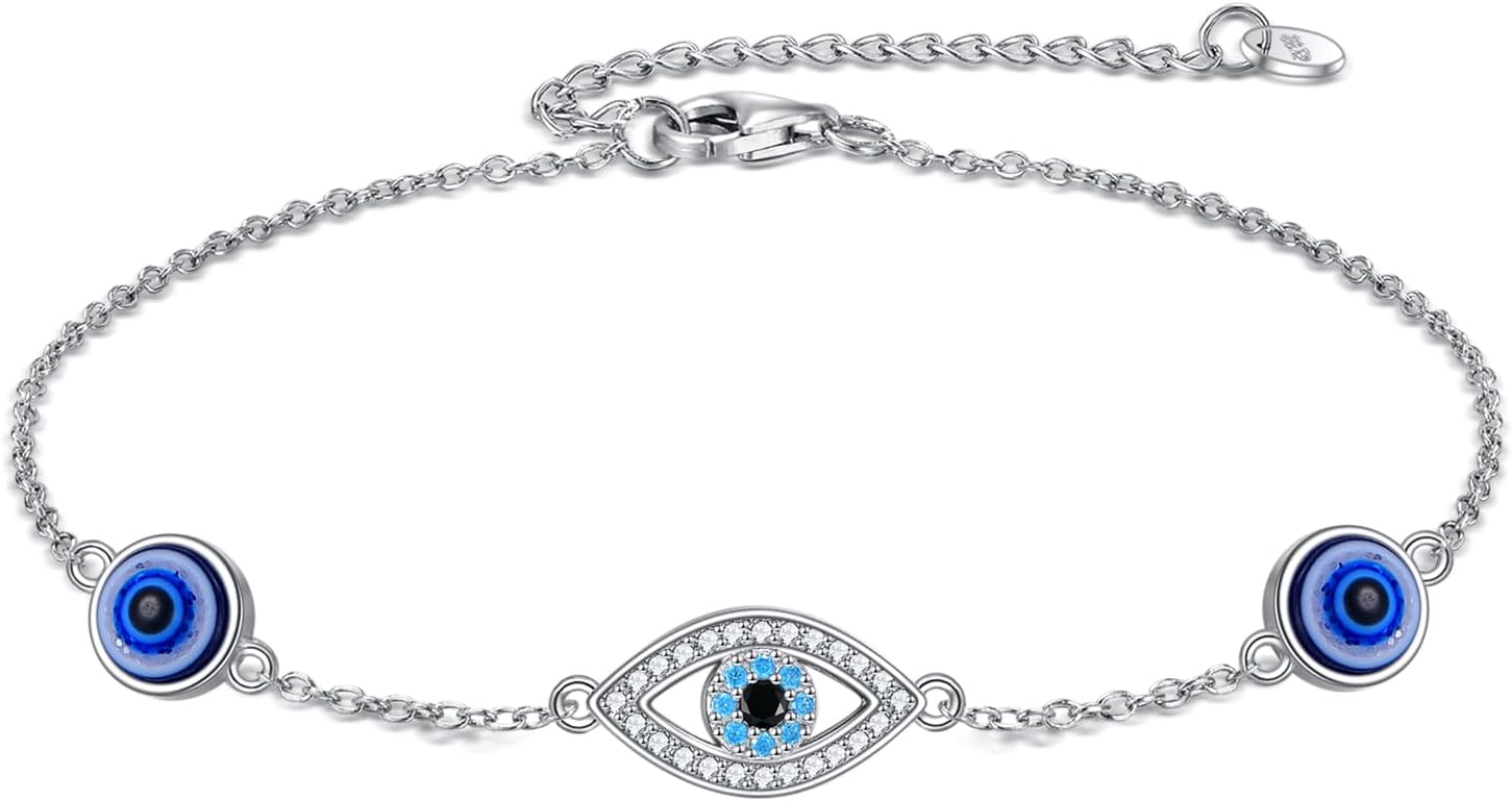 Evil Eye/Paw Print/Infinity Anklets Bracelet for Women 925 Sterling Silver Jewelry for Women Mom