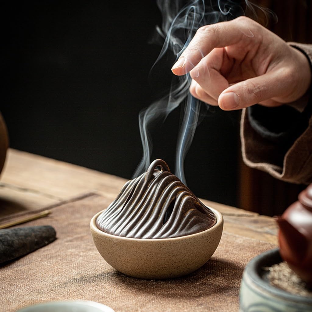 Incense Holder Incense Burner Incense Waterfall Home Indoor Sandalwood Agarwood Incense Furnace Ceramic Aroma Furnace Zen Incense Furnace Ornament Backflow Incense Burner