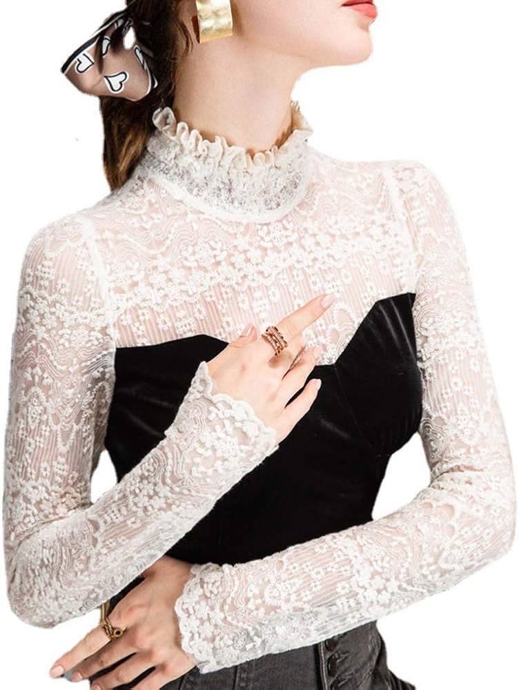 Amazon.co.jp: 社交ダンス トップス レース柄 ダンス トップス 長袖