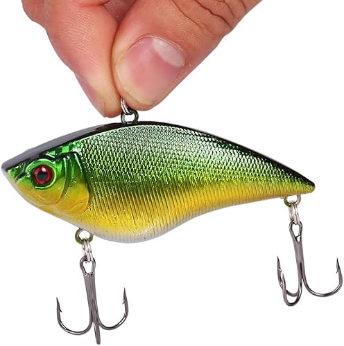 Vista 2 de Sougayilang Señuelos de Pesca Anzuelos Duros Grandes con Gancho Agudo, Aspecto Real 3D, Se Hundir para Pesca de Róbalo, Trucha, Leucoma, Gallineta