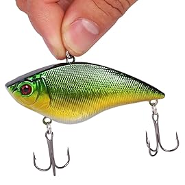 Sougayilang Fishing Lures Large Hard Bait Minnow VIB Lure with Treble Hook Life-Like Swimbait Fishing Bait Popper Crankbait Vibe Sinking Lure for Bass Trout Walleye Redfish