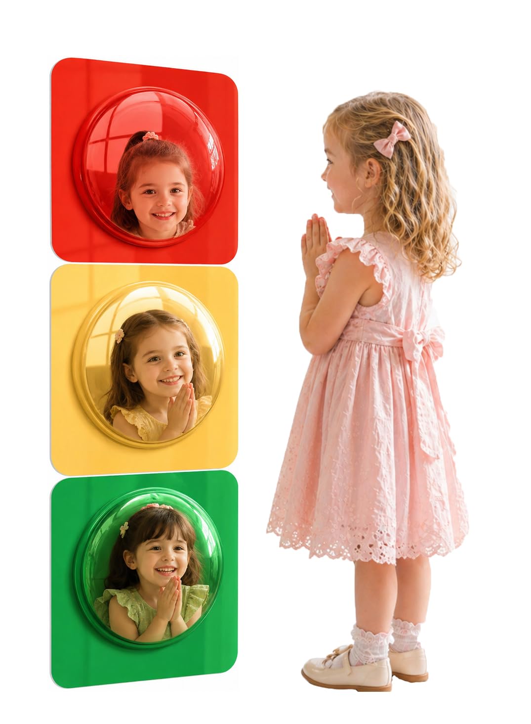 Szsmart 16X16cm 3Pcs 3 Pack Bubble Convex Mirror Panel Autism Sensory Equipment Sensory Toys For Autism Sensory Room Equipment Sensory Mirror Acrylic Sensory Wall Panel For Calming Corner Items (16X16cm 3Pcs)