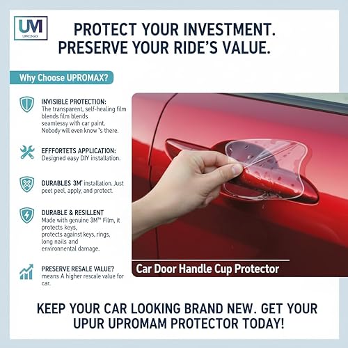 Miniatura 10 de Protector de borde de puerta (5 puertas) Película protectora de pintura transparente invisible universal para auto y camión, reenvasado - lo