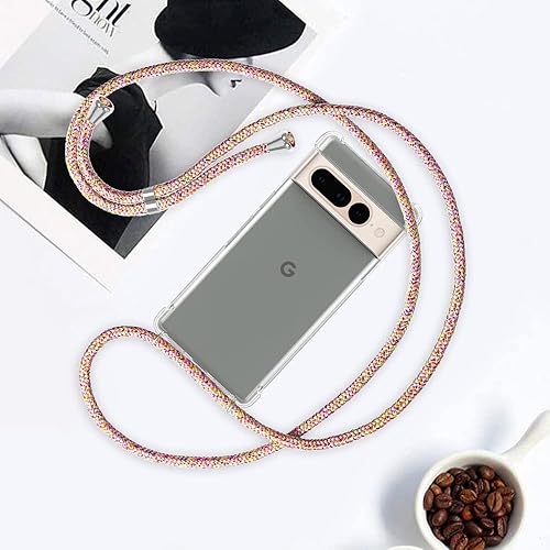 Miniatura 6 de YESPURE Funda para teléfono Google Pixel 7 Pro, transparente, ajustable, con cordón para el cuello, para mujeres, niñas, TPU suave, delgada, a