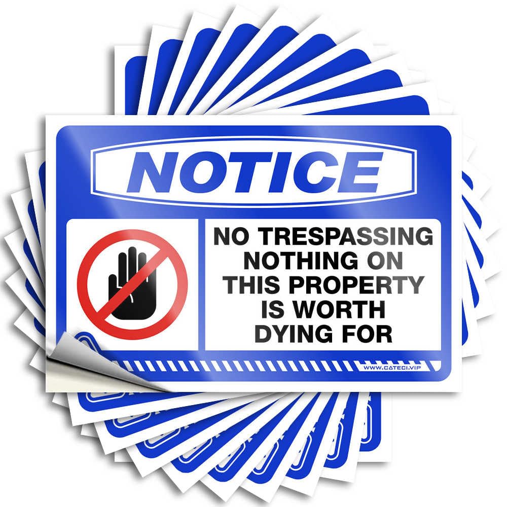 Lake Texas Decals - Notice No Trespassing Nothing On This Garage Waterproof Vinyl Sticker(8X12CM)