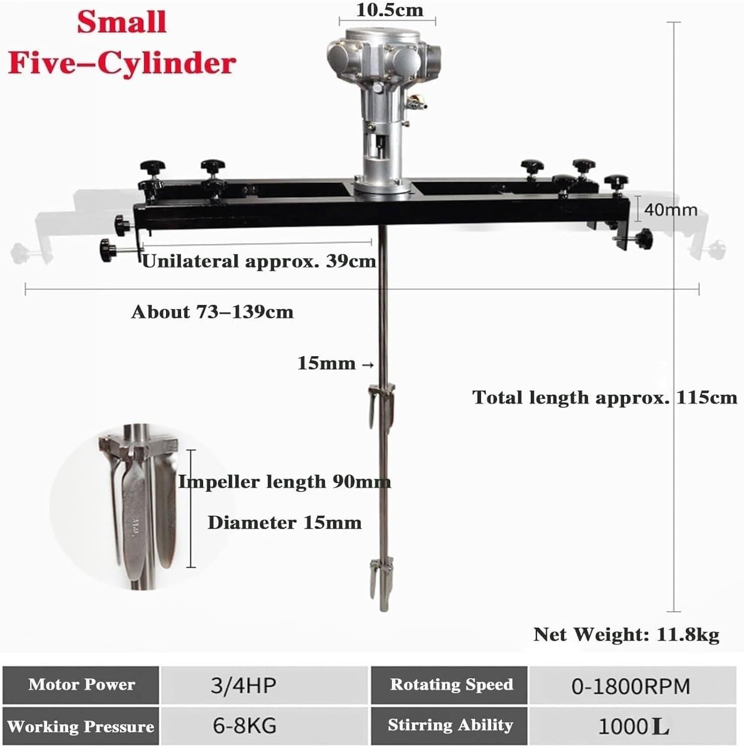 Paint Mixer, Bucket Paint Mixer Industrial Tank Barrel Blender, Paint Stirring Machine Bracket Air Agitator Paint Mix Tool