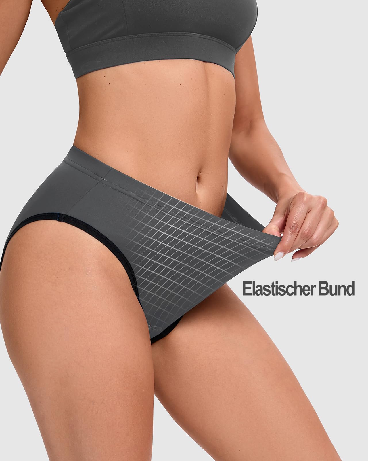 Caleçon de cyclisme pour femme - En gel 3D - Rembourré - Respirant - Séchage rapide, gris, XXL