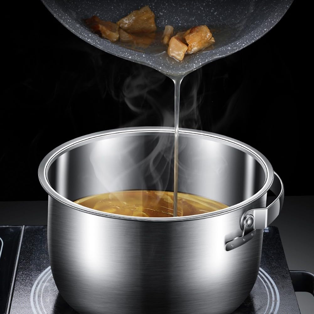 Filtro per olio in acciaio con coperchio, contenitore per olio da cucina, contenitore per olio da frittura (3,6 L)