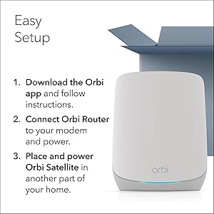 NETGEAR Orbi Whole Home Tri-Band WiFi 6 Mesh Network System (RBK752P)  Router with 1 Satellite Extender, Security Features, Coverage up to 5,000 sq. ft., 75 Devices, AX5200 802.11ax (Up to 5.2Gbps)