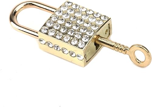 Miniatura 3 de Candado decorativo cuadrado pequeño de aleación de zinc, 2 piezas, cerradura decorativa brillante con llave para gabinete de equipaje, bolso, joyero