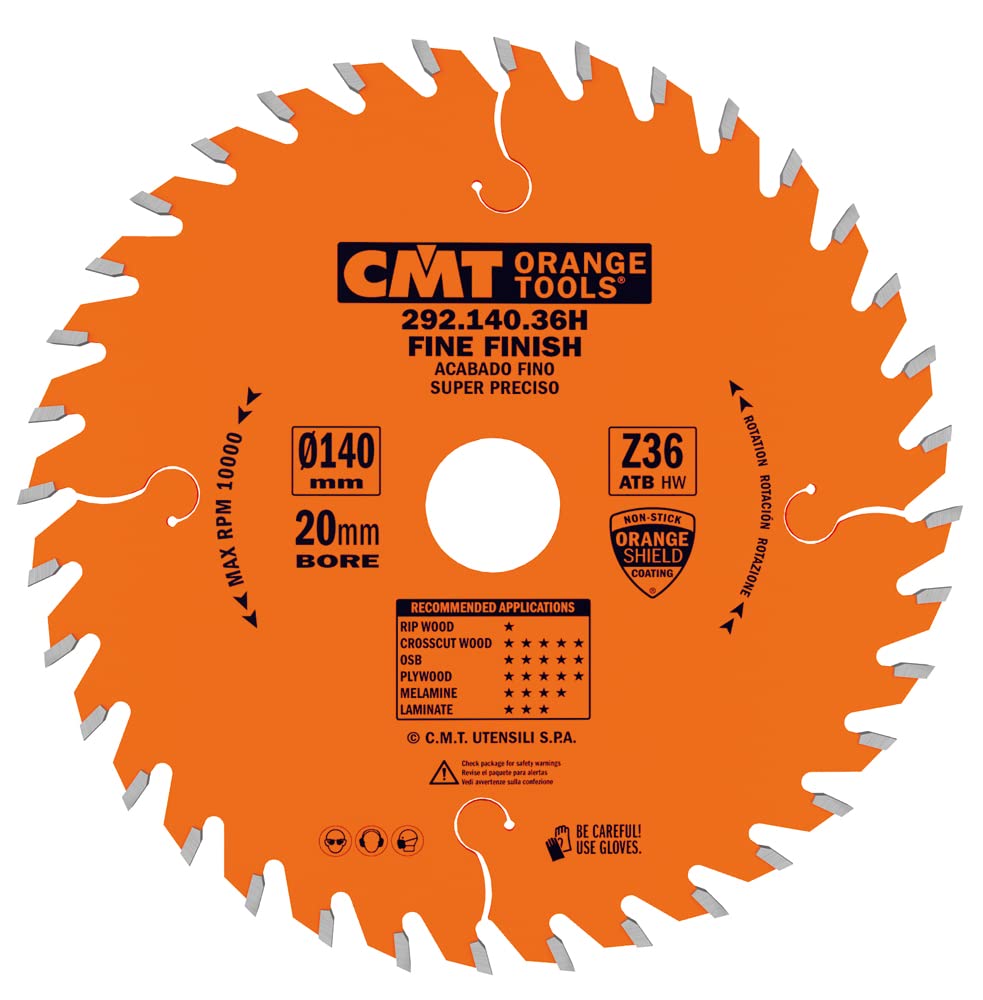 Scie circulaire CMT lame 140 avec alésage 20mm pour atelier de menuiserie bois