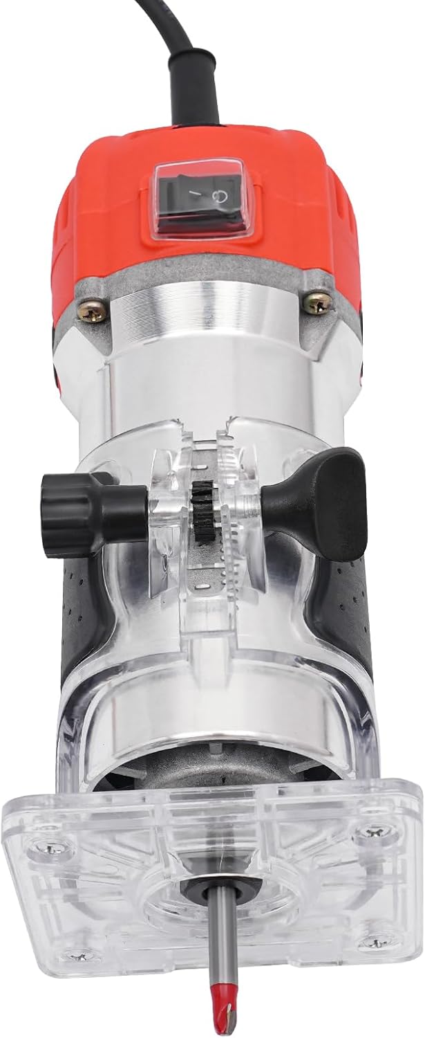 Wood Router Tool with 15PCS Router Collets, 800W Compact Trim Router, 10,000-30,000rpm, 6 Variable Speeds Fixed Base - Ideal for Woodworking and DIY Projects