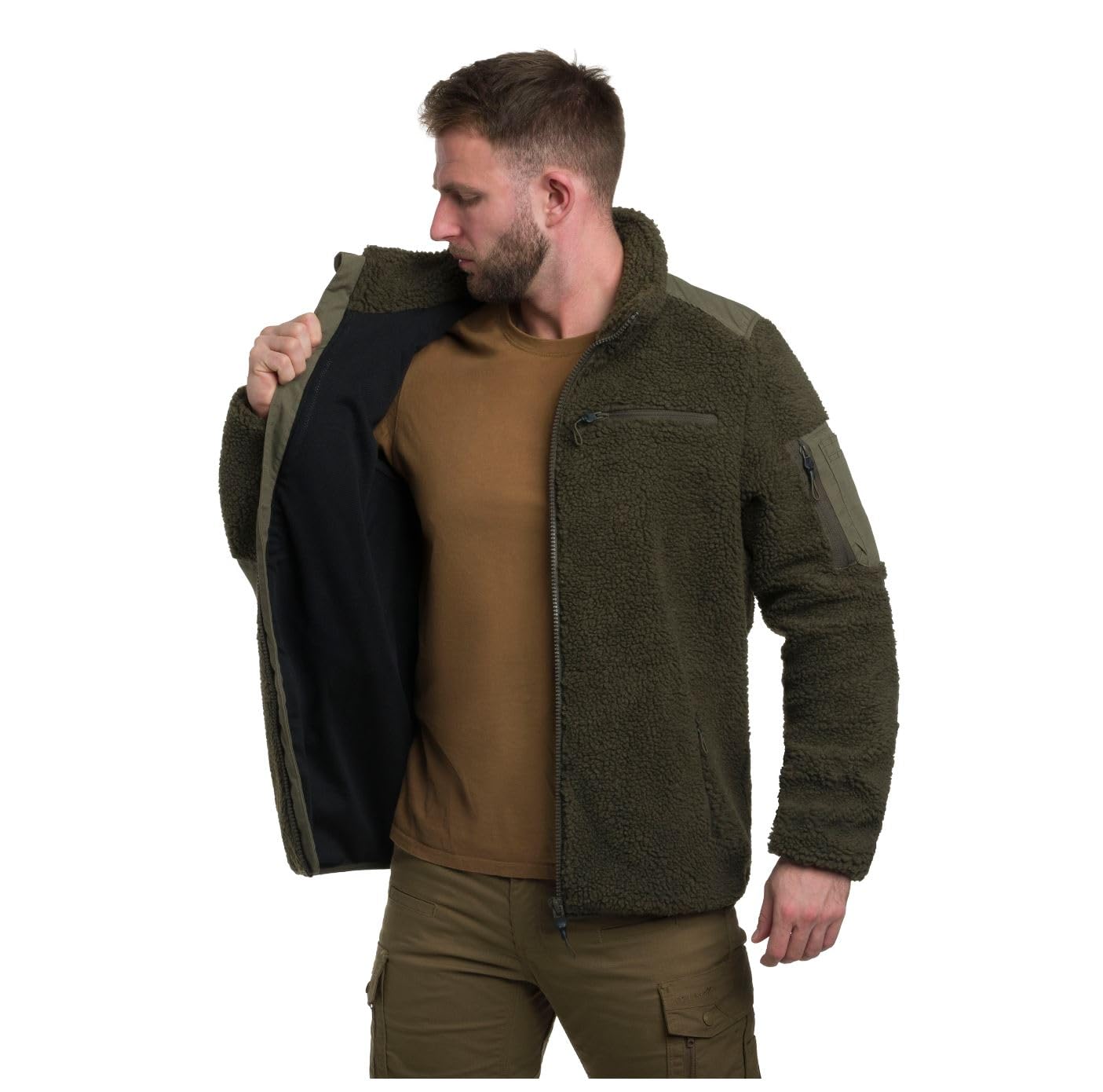 Military Wear Tactical Fleece | męska kurtka polarowa z 5 kieszeniami | taktyczny polar z zapięciem na rzepy | wyposażenie survivalowe bushcraft | 100% poliester