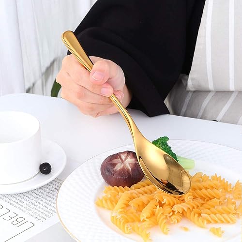 Miniatura 3 de Juego de cubiertos de Dinerware resistente, 20 piezas, color azul, utensilios de cocina de acero inoxidable para 4