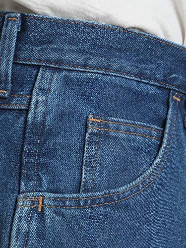 Rustler Classic Men's Relaxed 5 Pocket Jean, Dark Stonewash, 35W x 30L