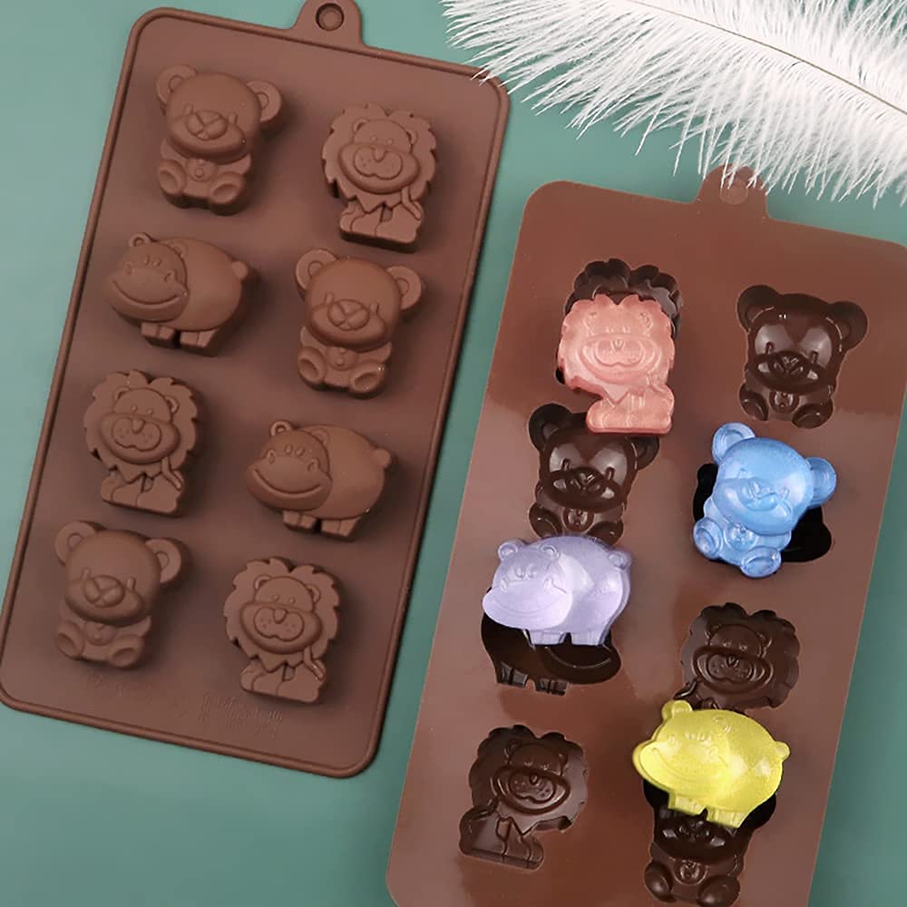 Cute Lion Chocolate Molds - 8 Cavity Silicone -2