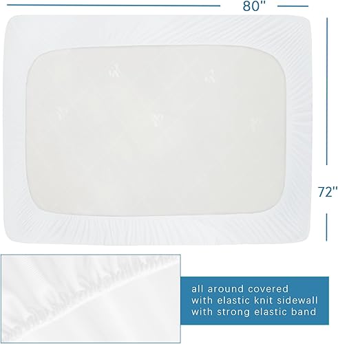 Miniatura 7 de Cubrecolchón de tela de toalla 100% impermeable, transpirable, lavable a máquina, sábana bajera para sofá cama tamaño queen de 60 x 72 pulgadas