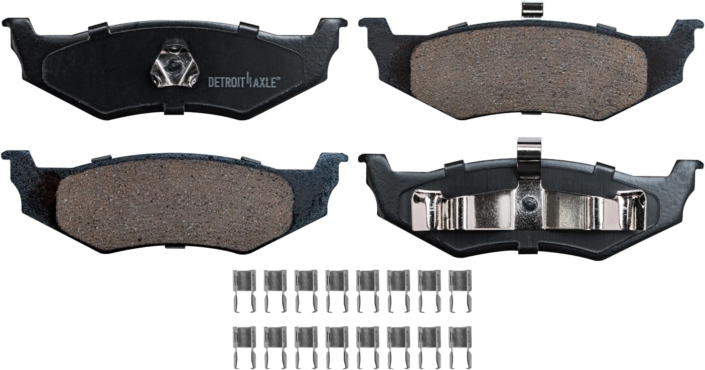 Detroit Axle - Rear Brake Pads for Chrysler Cirrus Concorde 300M Intrepid Pt Cruiser Dodge Neon Eagle Vision, Ceramic Brake Pads Replacement