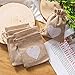 30pcs Burlap Bags with Drawstring Gift Pouches Heart Candy Jewelry Storage Package Sack for Wedding Bridal Shower Birthday Party Christmas Valentine's Day Favors DIY Craft, Natural 5.3x3.8 Inch
