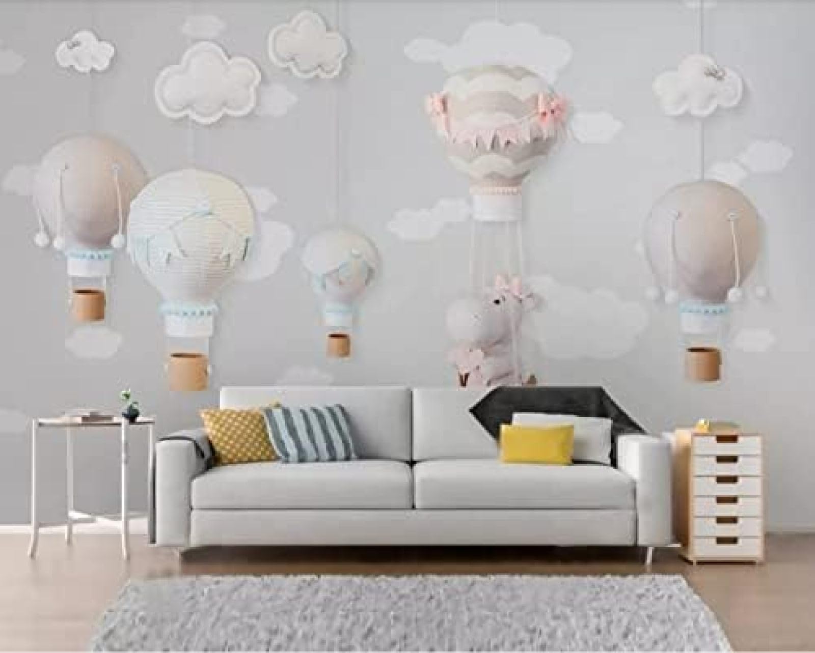 Papier peint 3D montagnes géométriques XLMING salon canapé 150x105cm