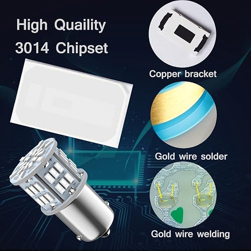 Miniatura 5 de Melphan-Auto 1156 Bombilla de luz de reversa LED 1141 1003 7506 BA15S bombillas de 12 V-24 V 54SMD utilizadas para luces de reversa de respaldo de