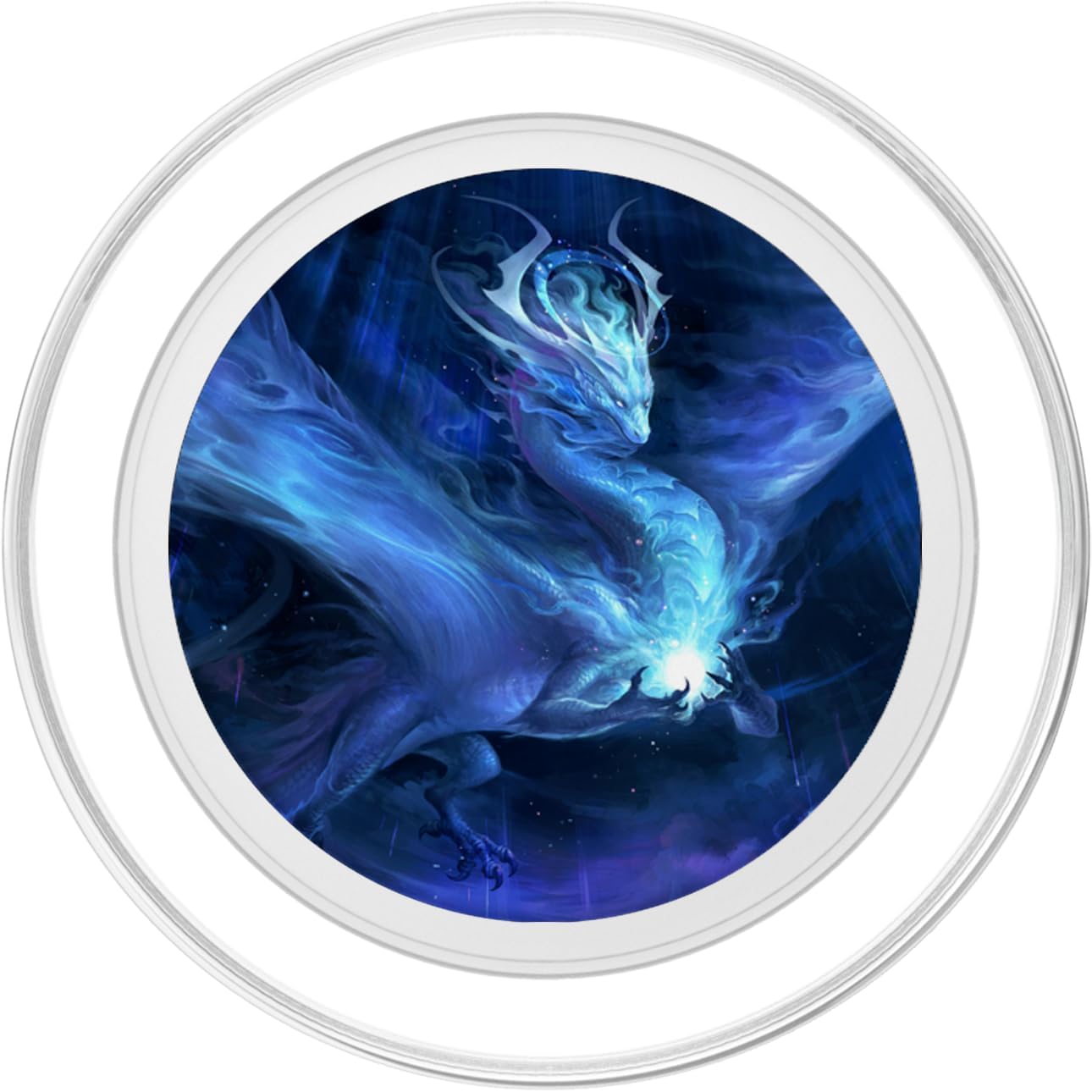 Blue Dragon Galaxy Stars Mythology Creature Fantasy PopSockets PopGrip for MagSafe