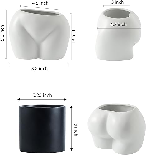 Miniatura 2 de Misijuer Macetas corporales maceta de cerámica con agujero de draniage para plantas de interiorexterior, maceta para decoración del hogar, maceta