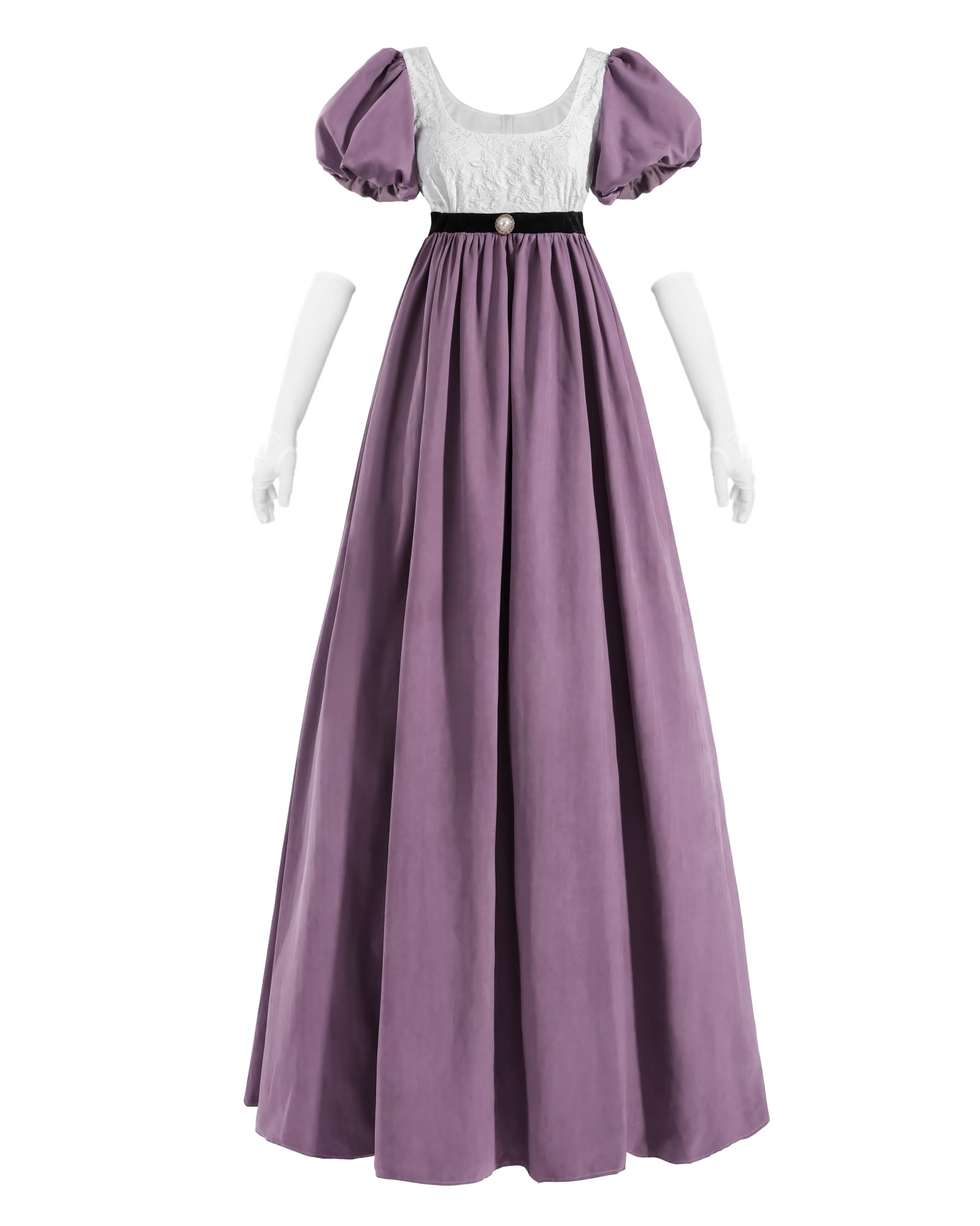 Fiamll Regency, abito da donna Jane Austen, linea ad A, stile impero, abito vittoriano, con sciarpa, abito da sera