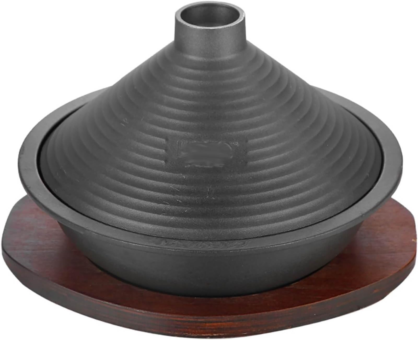 Marokkanischer Tajine-Topf Mit Tablett – Gusseisen, Antihaftbeschichtet, Induktionsgeeignet, Unverzichtbar Für Die Küche Für Gasherde, Konischer Deckel Für Geschmackvolles Kochen(Size:28cm)