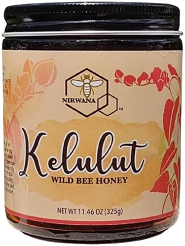 Kelulut - Miel de abeja salvaje sin aguijas, trigona, multifloral, natural, 100% pura, sin pasteurizar, rara, premium, galardonada, 11.46 onzas