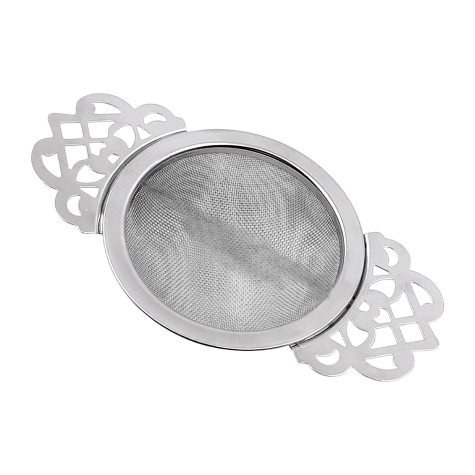 Filtro de Chá de aço Inox com Malha para Uso Prático, Prata, Tamanho real
