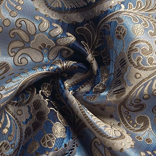 Image of Paisley Floral Mens Tie Formal Necktie Pocket Squares Ties Clips Cufflinks Classic for Men Set