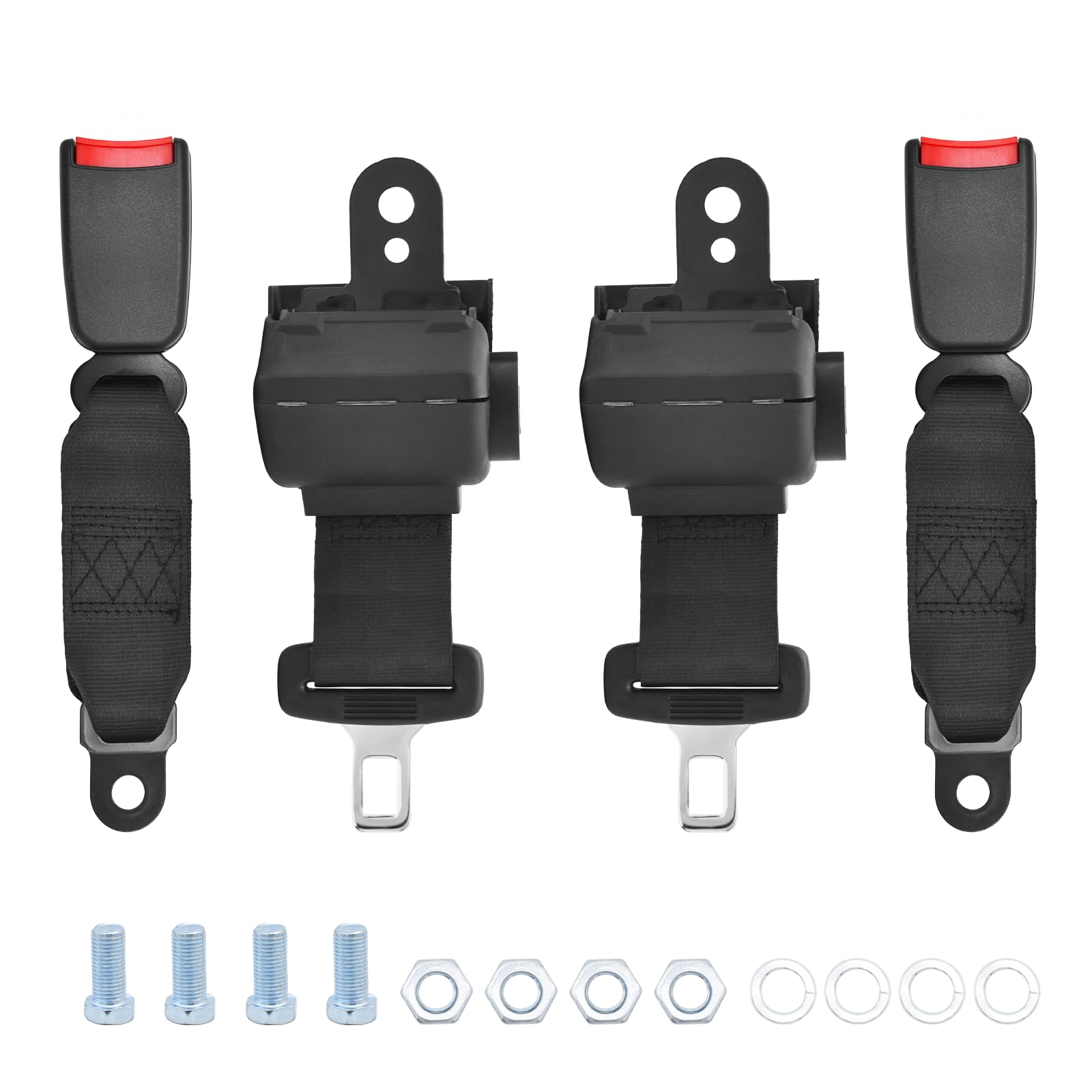 Wai Danie 2 Pcs 106cm 42" Universal Golf Cart Seat Belts Lap Retractable Belts Max Length Compatible with EZGO TXT Yamaha Club Car DS Golf Cart Go Kart ATV UTV Bus