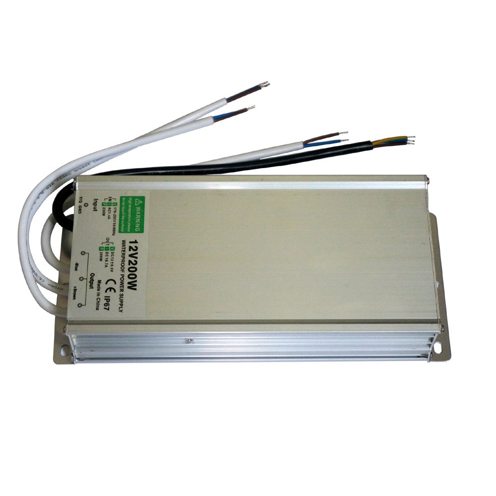 LEDSone 15–200 Watt DC12 V AC 90–265 V Eingang LED Netzteil Trafo wasserdicht IP67 Treiber in Aluminium Legierung Gehäuse geeignet für LED Streifen Beleuchtung