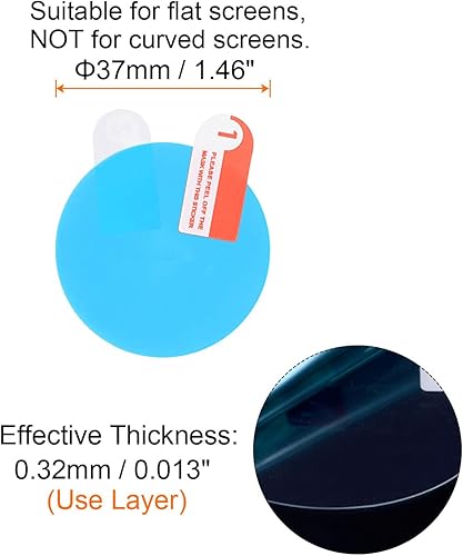 Miniatura 3 de 5 protectores de pantalla de vidrio para reloj, 1.457 in, antiexplosiones, antiarañazos, suave, ultrafino, universal, redondo, protector de pantalla