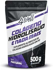 Colágeno Hidrolisado em Pó 500g Tipo I Sabor Natural 4well