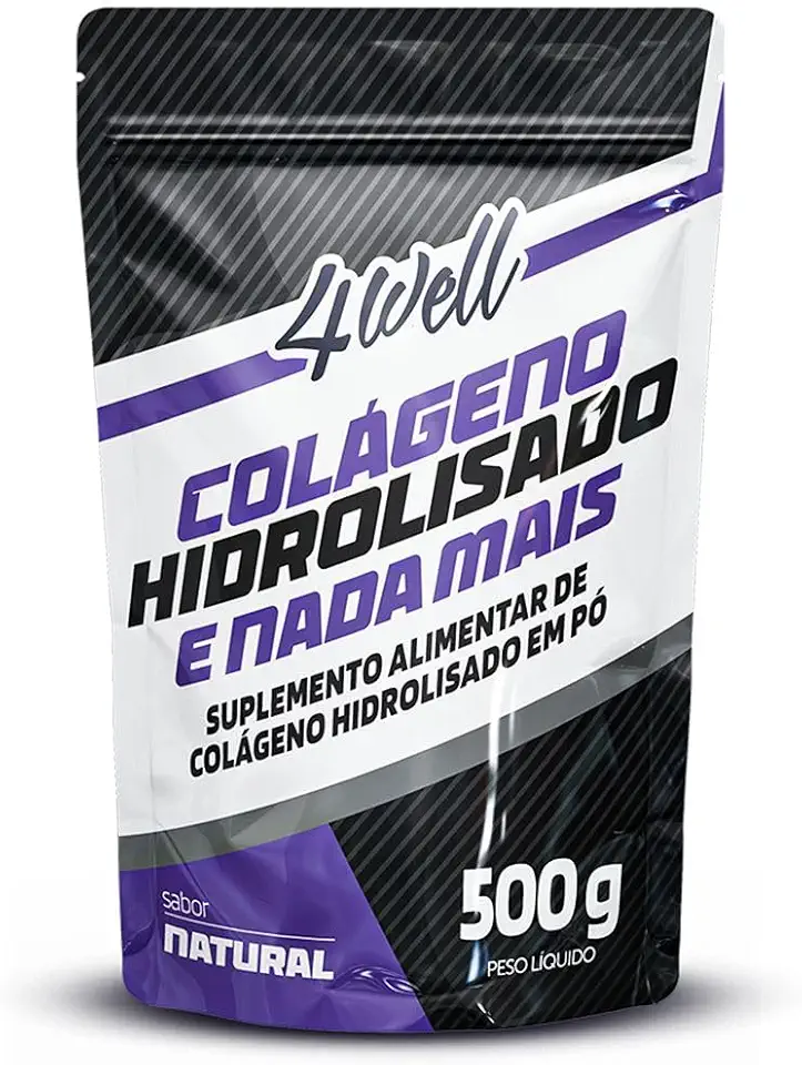 Colágeno Hidrolisado em Pó 4well 500g Tipo I Sabor Natural