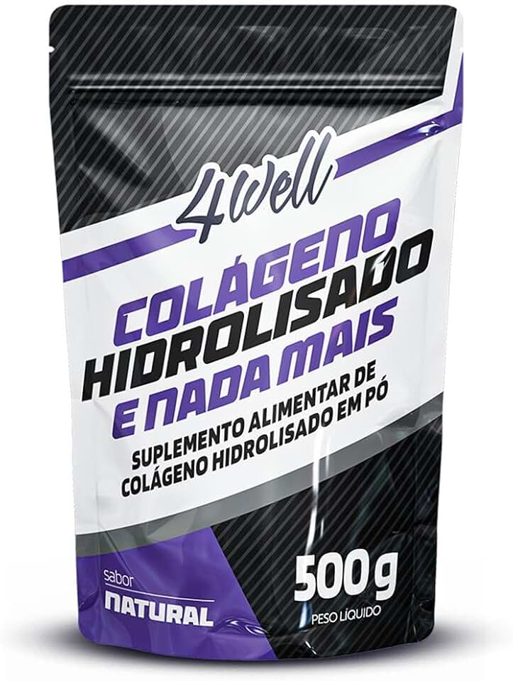 Colágeno Hidrolisado em Pó 4well 500g Tipo I Sabor Natural
