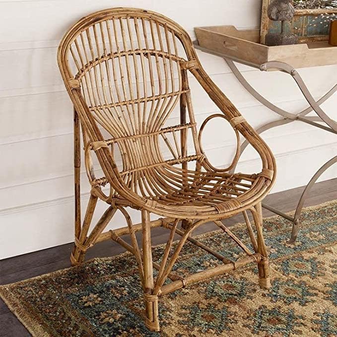 Image of CANE CRAFTS Premium Modern Bamboo Chairs | Relax in Style with Our Handcrafted Cane Chairs | Chairs for Living Room, Dining Room, Bedroom, Office, Garden | Dust Free | Brown (Set of 2)