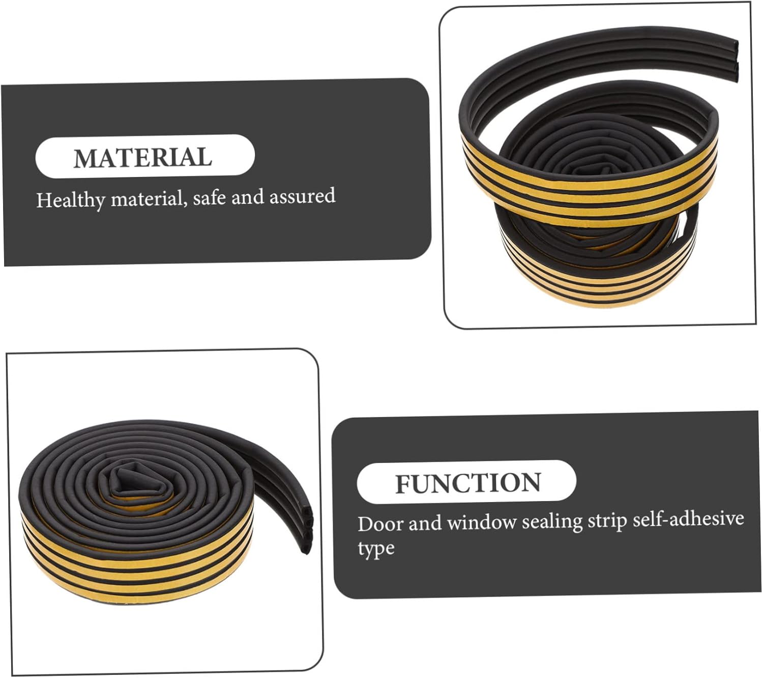 Uonlytech Self Adhesive Twin Door Sweeps Bottom Seal Strip Windproof Weatherstrip for Sliding Glass and Interior Doors Easy Install Draft Stopper and Thresholds