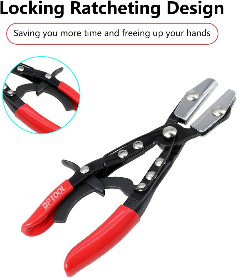 DPTOOL 3pcs Hose Pinch Off Pliers Set, 8inch 10inch 12inch Hose Pinch Pliers Set, Hose Clamping Pinch Off Locking Plier for Automotive Hose Lines, Radiator Lines, Fuel Lines, Heater and Coolant Line