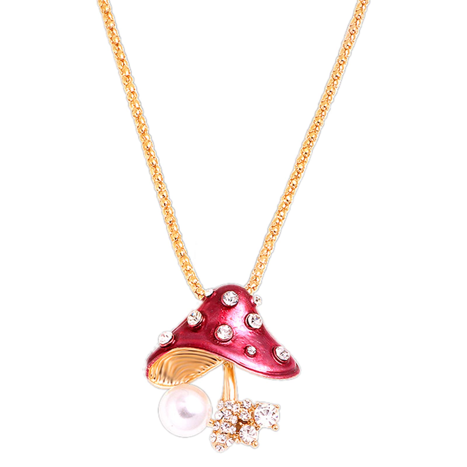 RoiiouMushroom Necklace - Magical Colorful Mushrooms Pendant Necklace for Women Jewelry Gifts