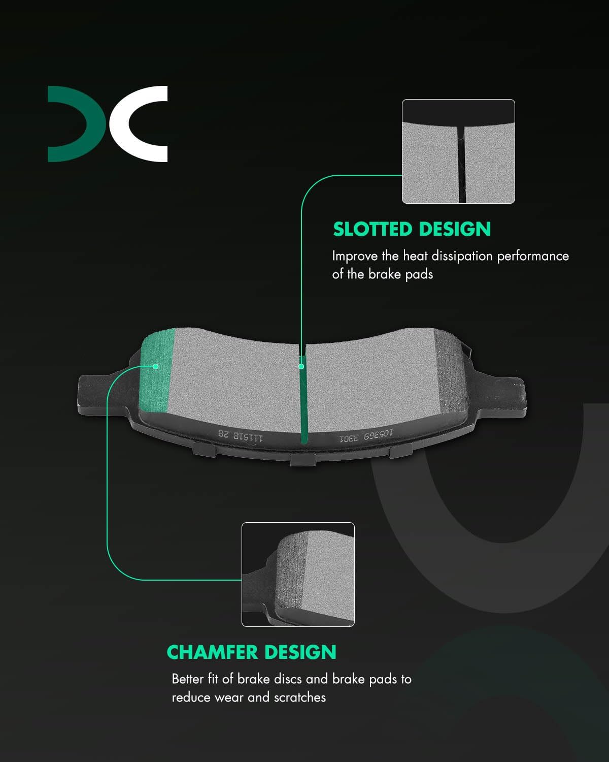 SCITOO D1169 Front Semi-Metal Brake Pads Sets Fit For Buick Enclave/Rainier,For Chevy SSR/Trailblazer EXT/Traverse,For GMC Acadia/Canyon/Envoy XL,For Isuzu Ascender,For Saab 9-7x,For Saturn Outlook