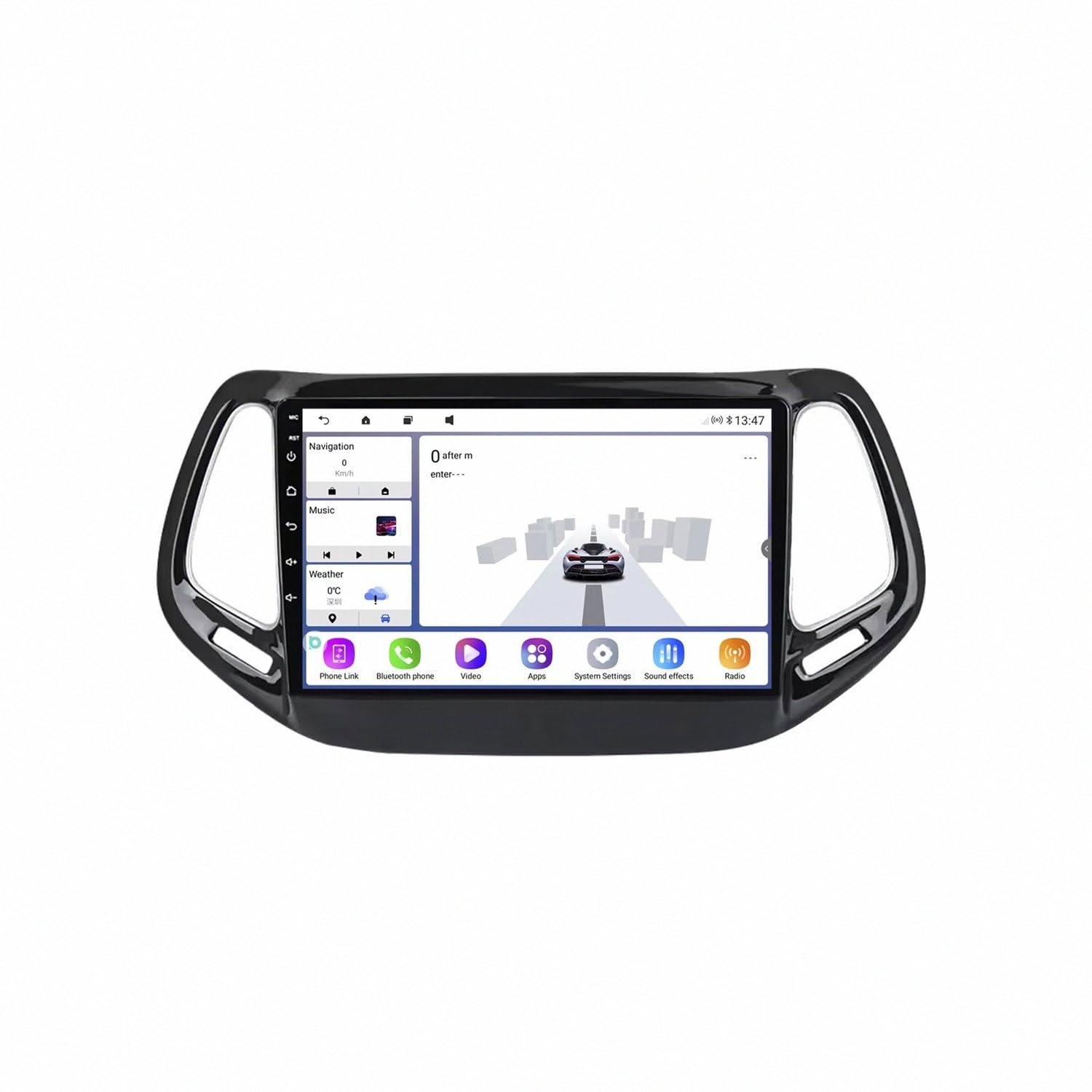 Car Stereo Carplay Radio de Coche para Jeep Compass 2 MP 2017-2019 Soporta Bluetooth, Control Volante, USB, WiFi, 4G, Mirror-Link, GPS Navegador/Radio FM, 4 Nuclear 2G+32G