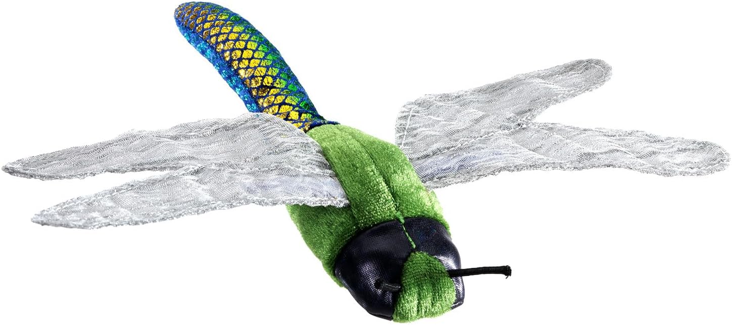 Folkmanis Mini Dragonfly Finger Puppet, Green, Blue, White