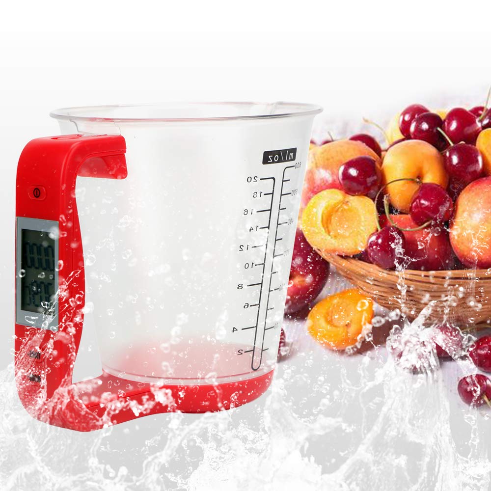 Elektroniczny wyświetlacz LCD waga kuchenna zlewka miarka kubek do pomiaru temperatury kubki kuchnia gotowanie narzędzia do pieczenia (zielony)