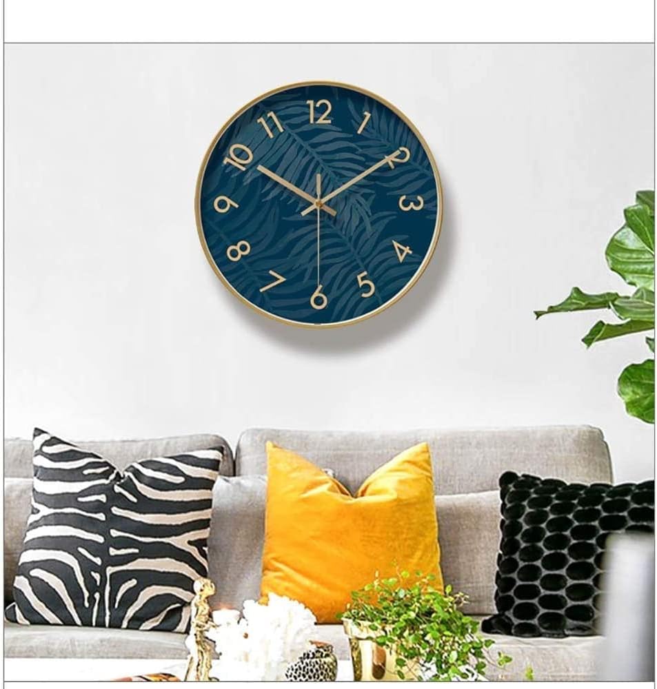 Metal Wall Clock Modern Design,Easy to Read Numbers Clock for Home Kitchen Dining Living Room Office